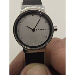 Skagen Freja SKW2668 Women's Black Leather Analog Dial Quartz Wrist Watch AEA367
